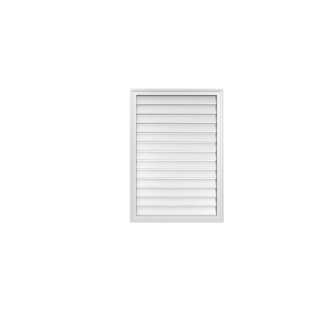 Ekena Millwork Vertical Surface Mount PVC Gable Vent: Functional, w/ 2"W x 1-1/2"P Brickmould Frame, 28"W x 40"H GVPVE28X4002SF